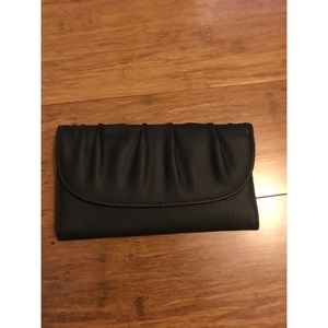 Black Faux Leather Envelope Wallet